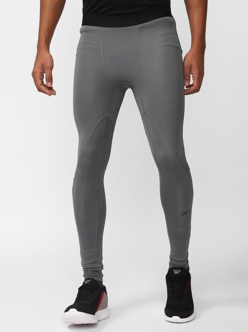 reebok grey fitted sports tights