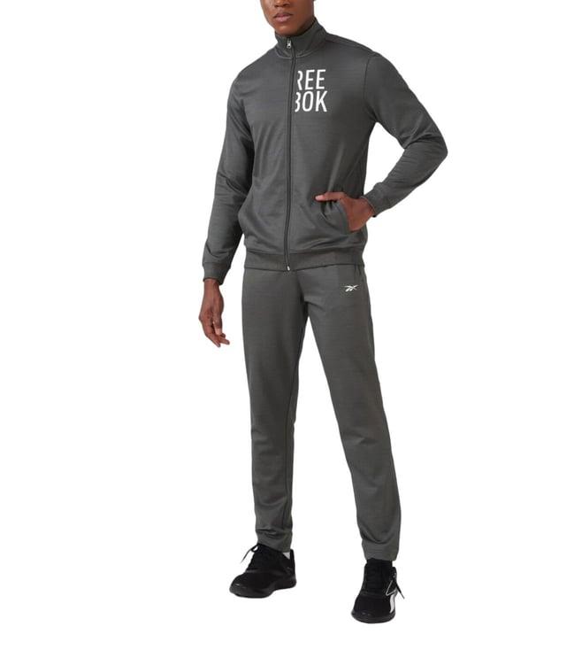 reebok grey neo vector logo slim fit tracksuits