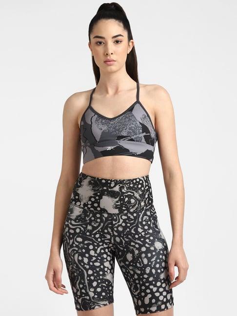 reebok grey non wired padded sports bra