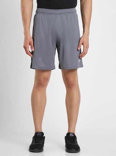 reebok grey regular fit sports shorts