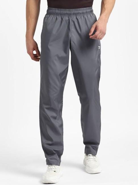 reebok grey regular fit track pants