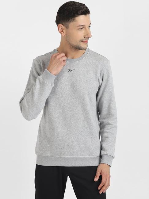 reebok grey round neck sweatshirt