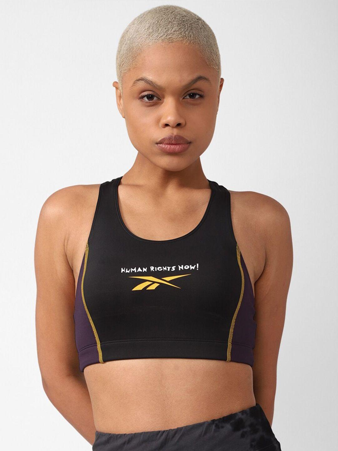 reebok hrn brand logo printed sports workout bra