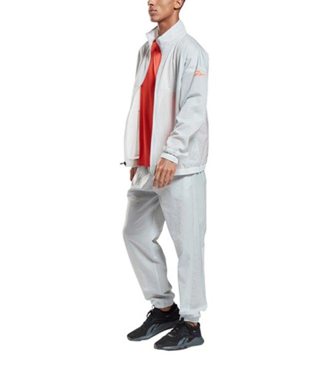 reebok light grey regular fit tracksuits