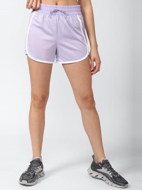 reebok lilac mid rise sports shorts