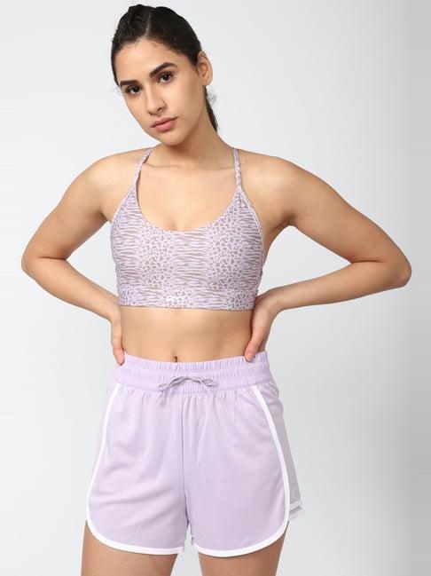 reebok lilac printed sports bra