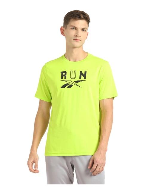 reebok lime green round neck t-shirt