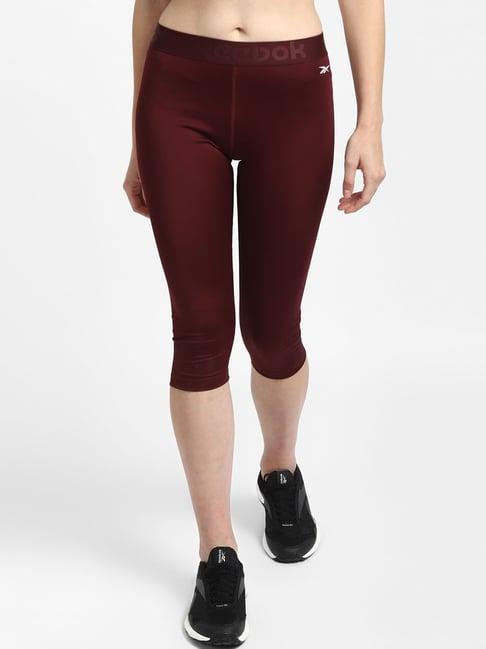 reebok maroon wor tights capri