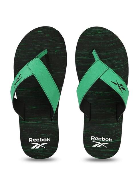 reebok men's fathom green flip flops