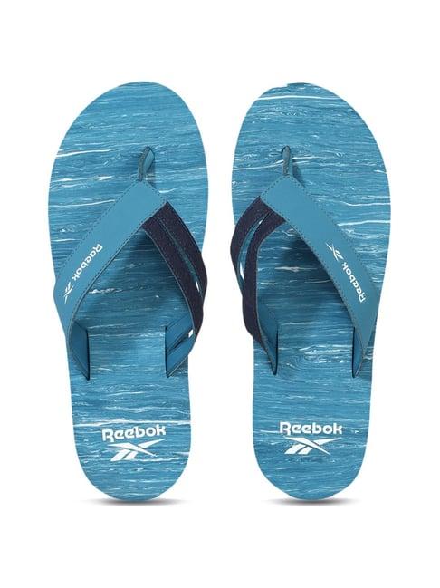 reebok men's hudson blue flip flops