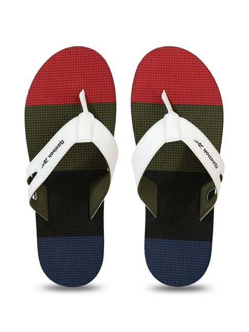 reebok men's new jk white flip flops