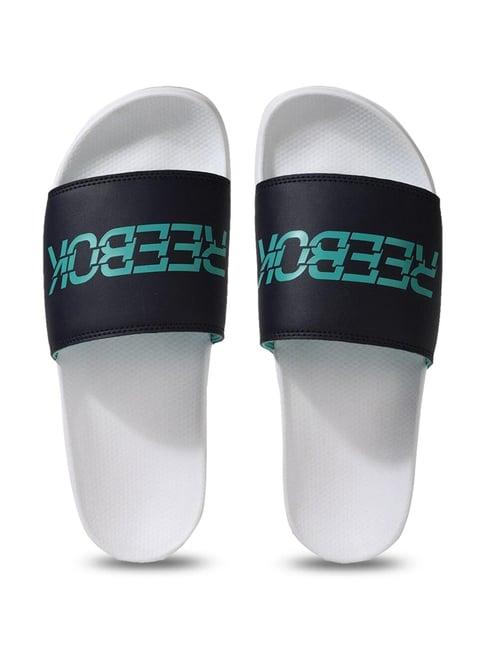 reebok men's vector black slides