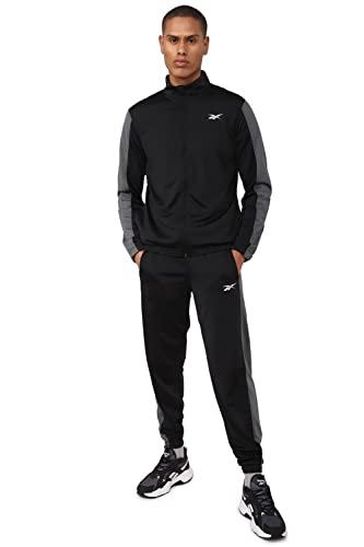 reebok men's wor tricot tracksuit (hn9514-l, night black, l)