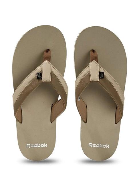 reebok men's zen brown flip flops