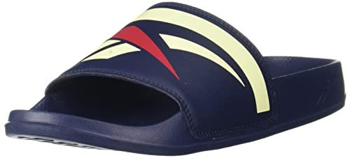 reebok men eva berlin slide swim slides vector navy-energy glow-vector red uk 9