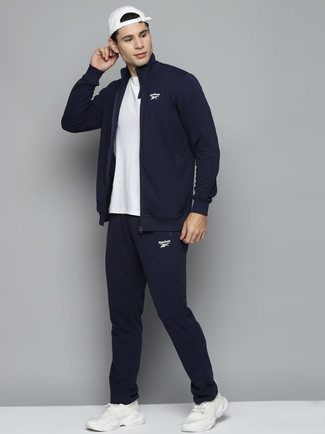 reebok men navy blue solid wr m tracksuits