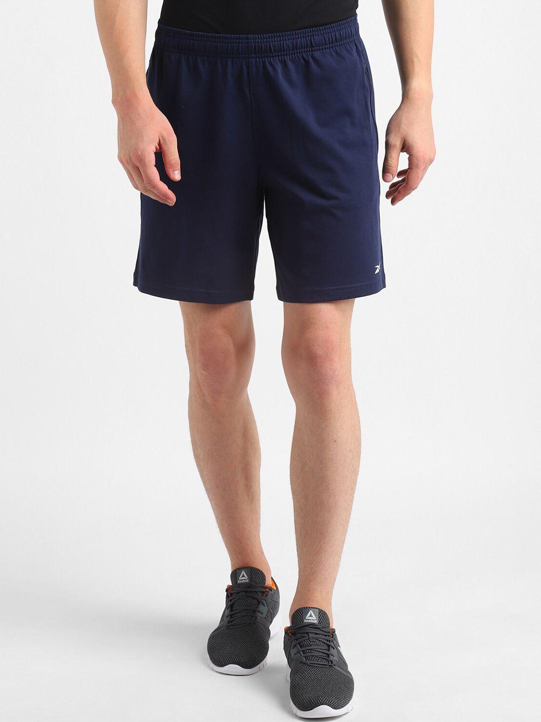 reebok men navy blue training or gym sports shorts