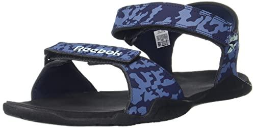 reebok men synthetic milo sandal swim sandals vector navy - blue slate - aqua dust uk 6