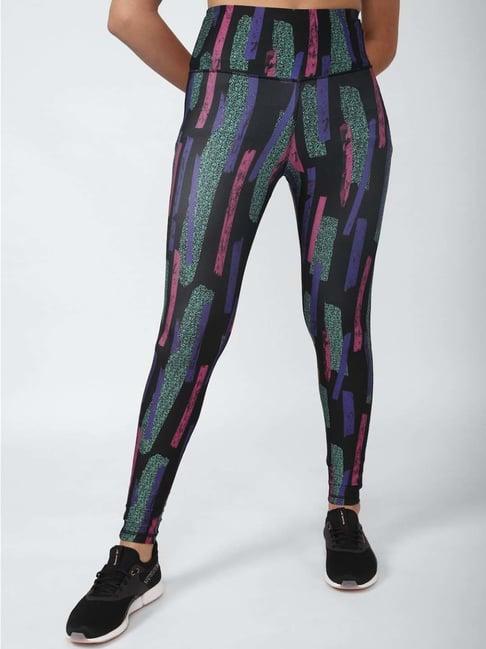 reebok multicolored printed sports tights