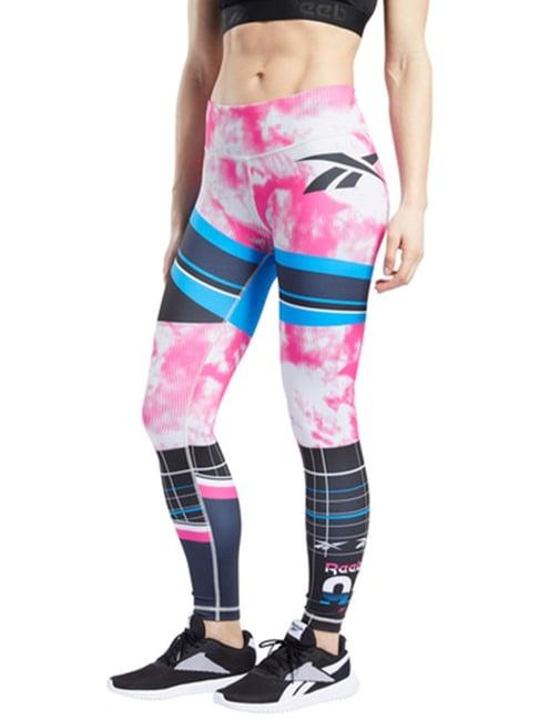 reebok multicolored printed sports tights