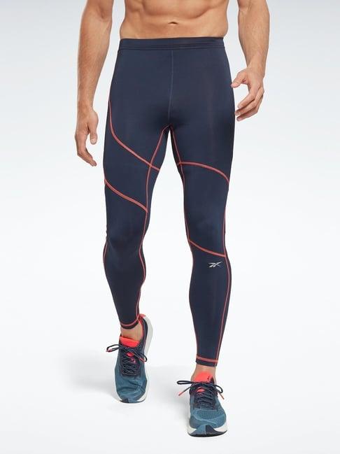 reebok navy fitted sports tights