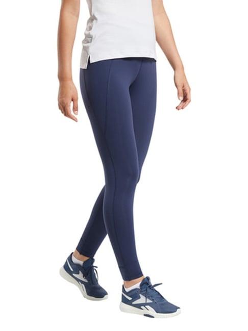 reebok navy high rise sports tights