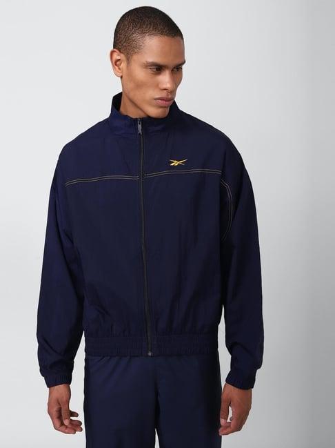 reebok navy regular fit jacket