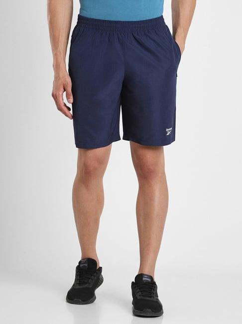 reebok navy regular fit sports shorts