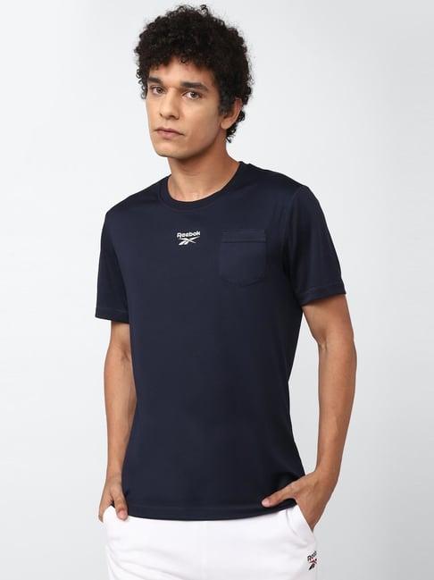 reebok navy regular fit t-shirt