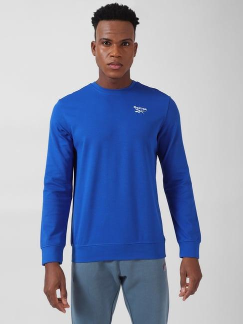 reebok navy slim fit anywherestretch sweatshirt