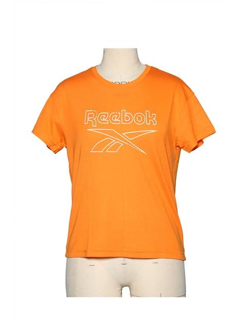 reebok orange printed tee