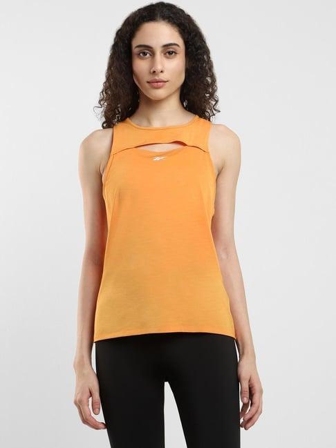reebok orange regular fit sports t-shirt