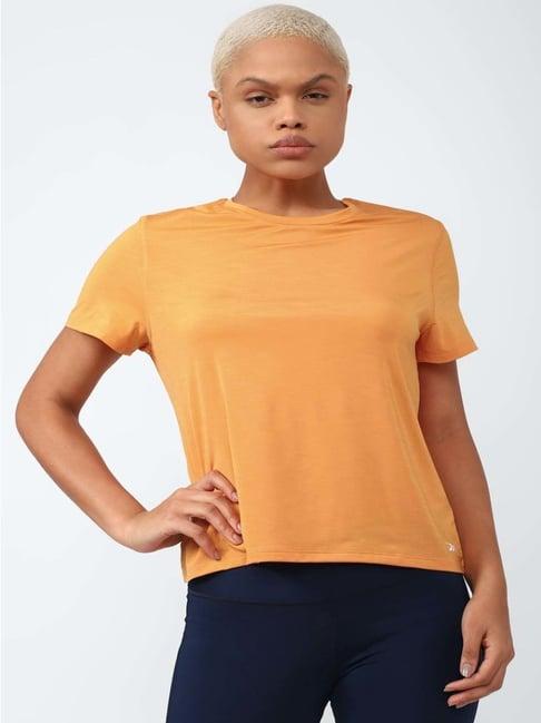 reebok peach regular fit sports t-shirt