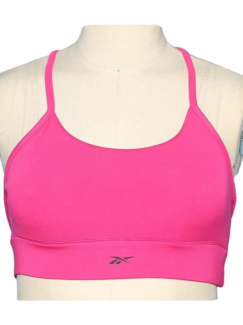 reebok pink non wired padded wor sports bra