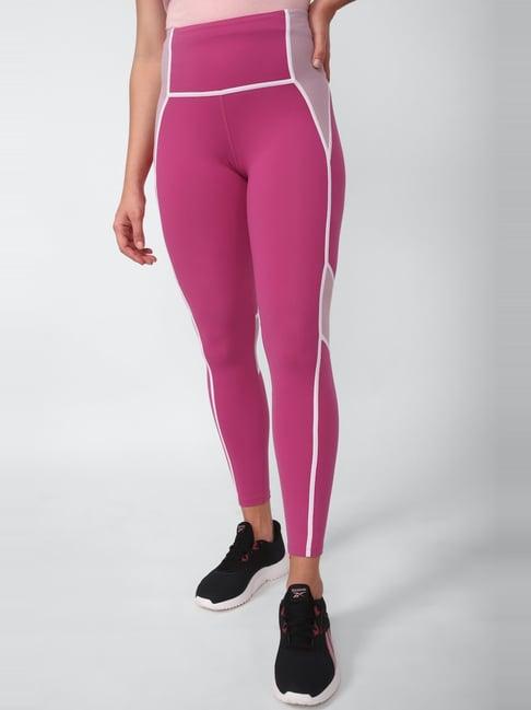 reebok pink printed sports tights