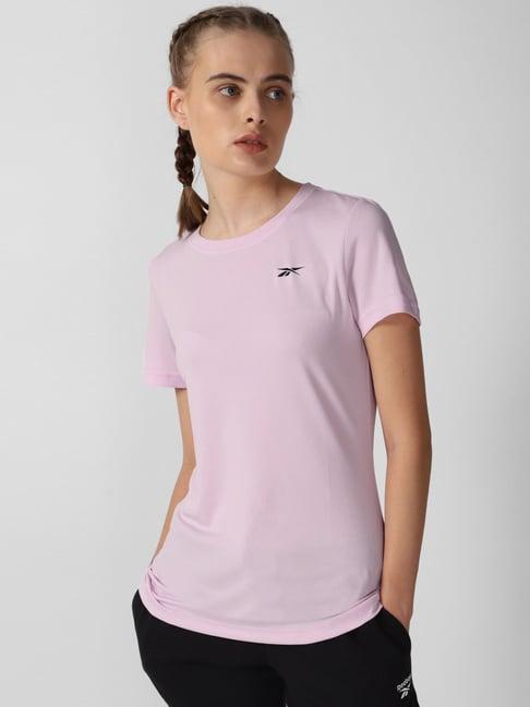 reebok pink slim fit sports t-shirt