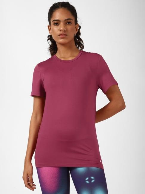 reebok pink slim fit sports t-shirt