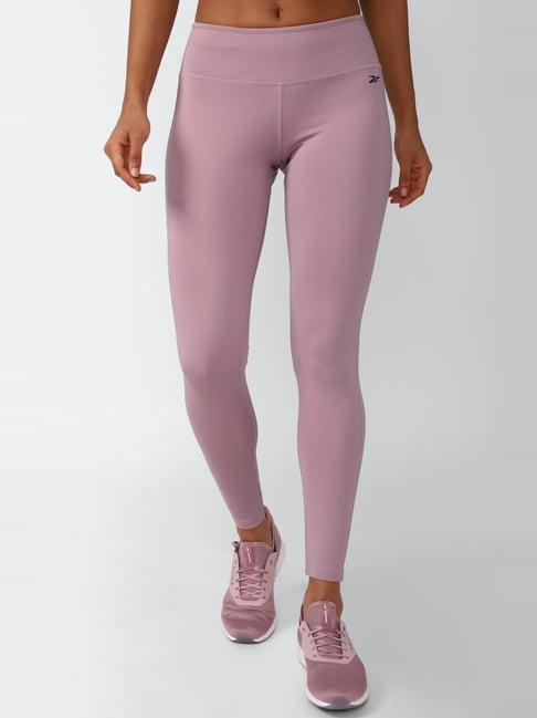 reebok purple mid rise sports tights