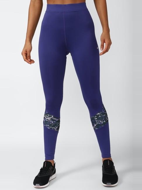 reebok purple printed sports tights
