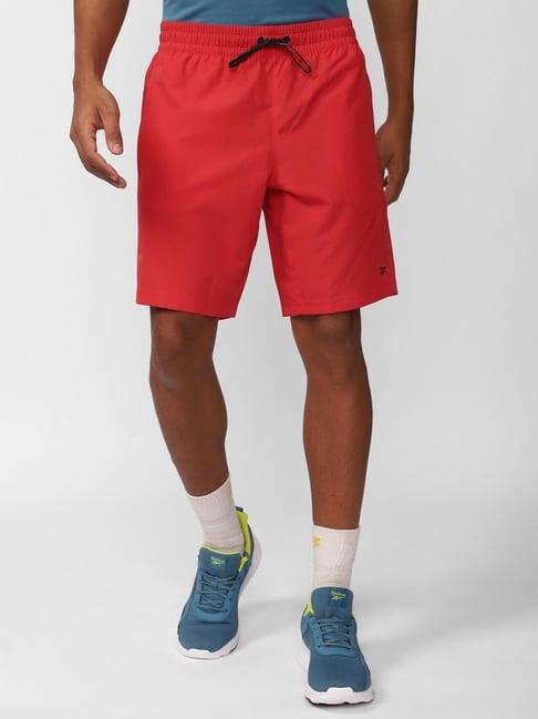 reebok red regular fit shorts