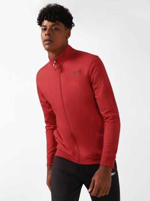 reebok red slim fit sweatshirt