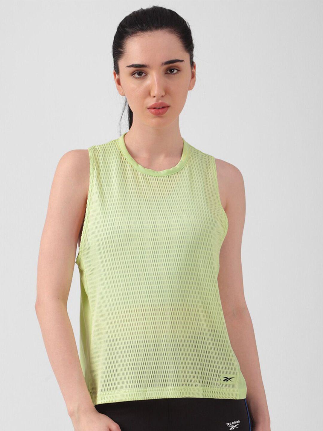 reebok self-design perforated tank top