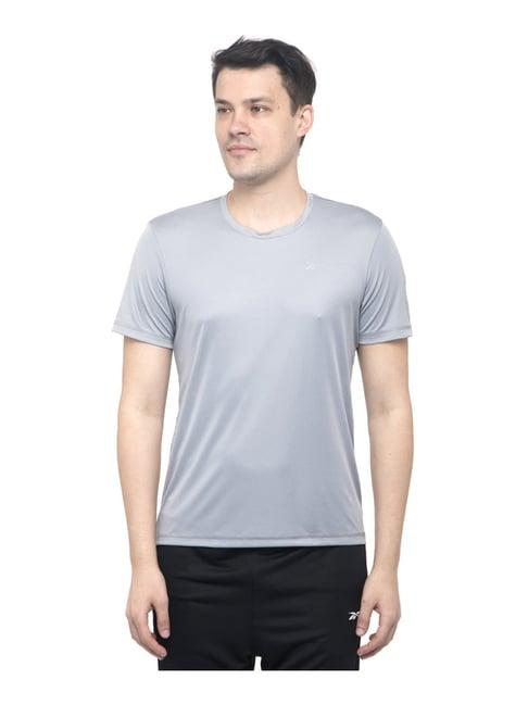 reebok ss tee grey regular fit sports t-shirt