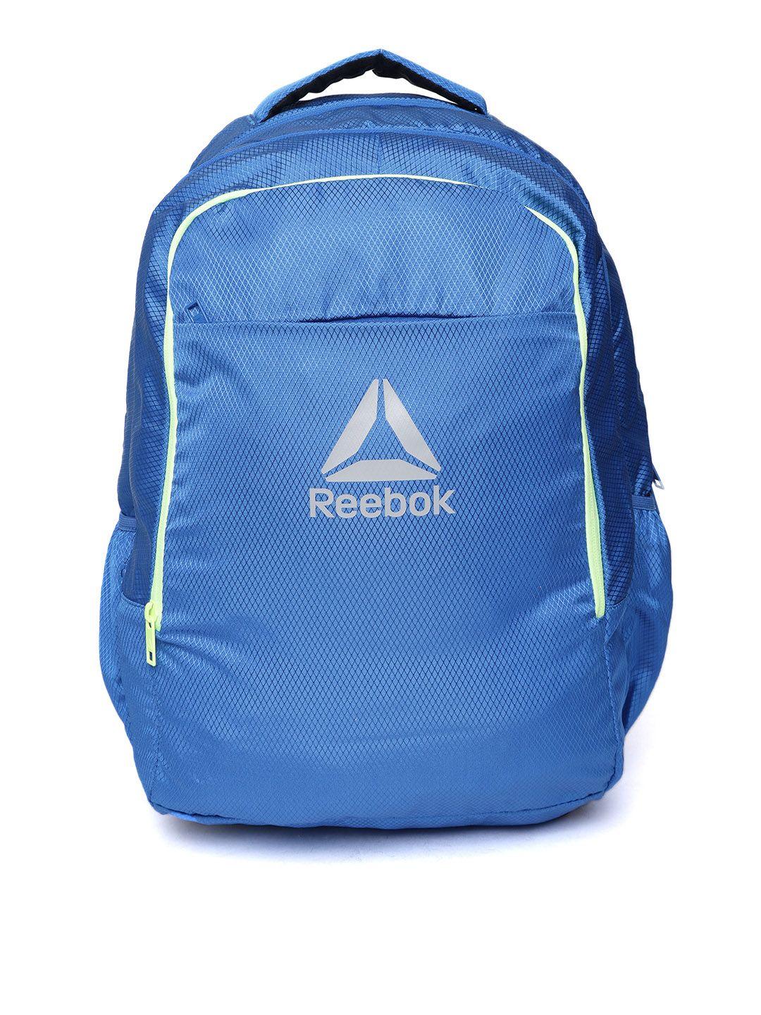 reebok unisex blue brand logo laptop backpack