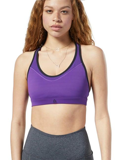 reebok violet padded sports bra