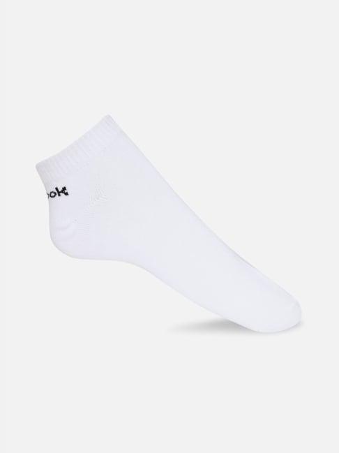 reebok white cotton regular fit logo printed socks
