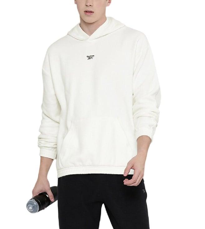 reebok white regular fit hoodie