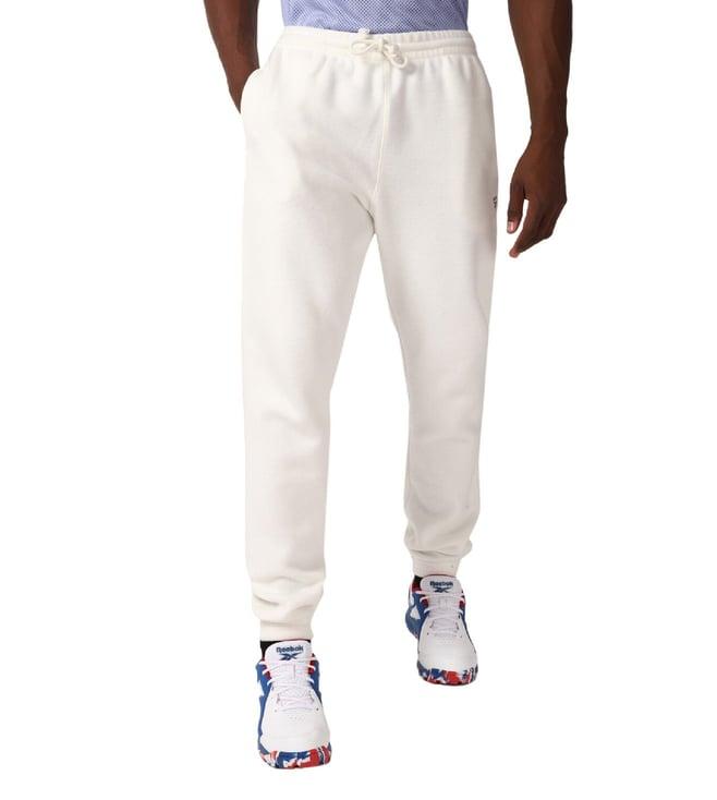 reebok white regular fit joggers