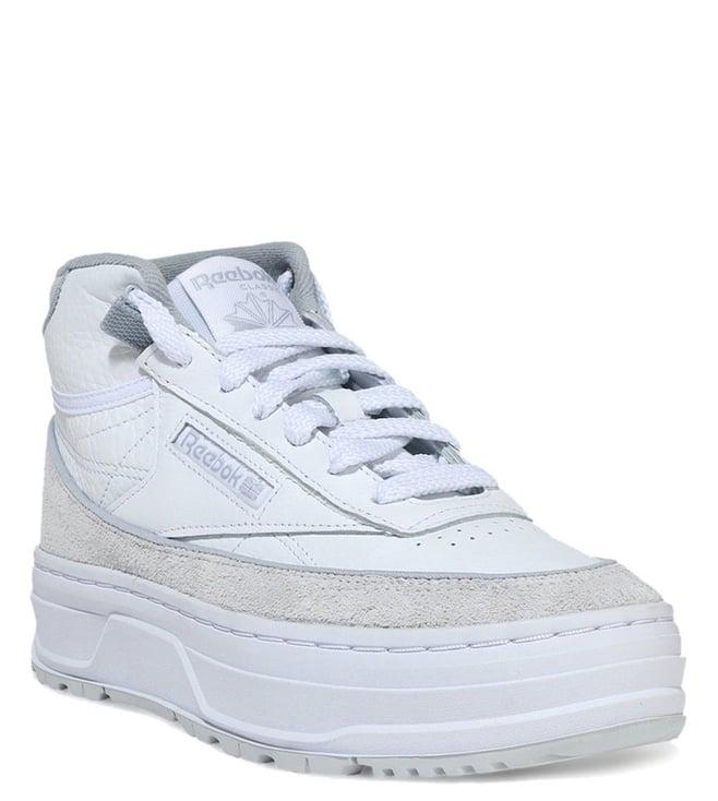 reebok women's club c double geo white ankle high sneakers