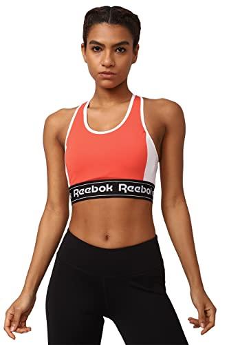 reebok women's cotton wire free classic sports bra (hu1665_orange